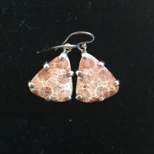 S.S. Fossilized Coral Earrings